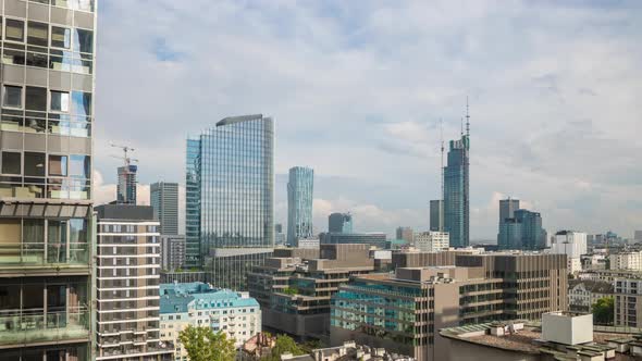 Time Lapse Sunny Day in Warsaw Poland