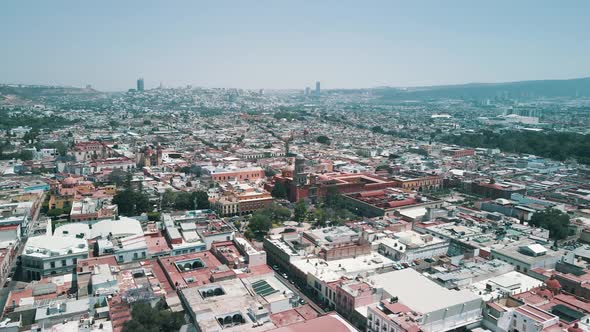 View of downtown queretaro and main square and plaza of the city
