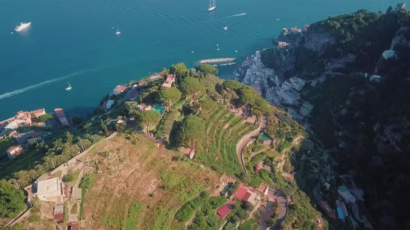 Ravello and Atrani Aerial, Amalfi Coast