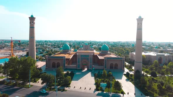 View of Khazret Imam Ensemble in Tashkent. 4k.