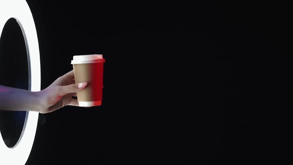 Coffee Takeaway Beverage Delivery Hand Cup Dark