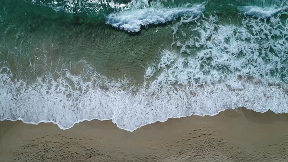 Sea and Beautiful Sandy Beach on a Sunny Day Aerial View