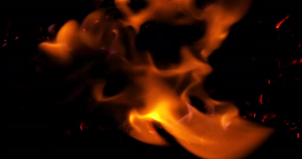 Hellfire burning up, intense fuel blazing, perfect for digital composition. 4k, Apple ProRes 422