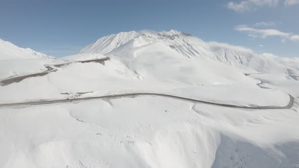 Gondola ski lift in Gudauri. Georgia 2018 winter