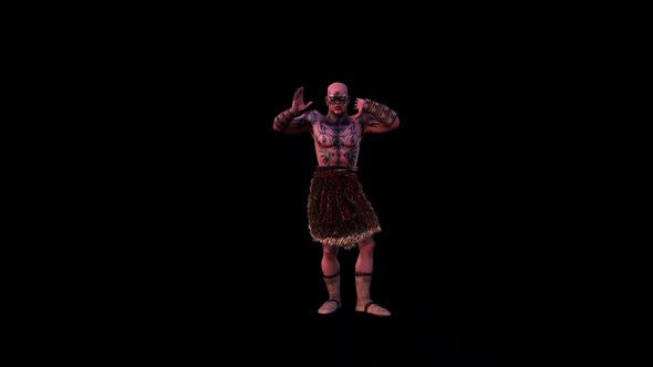 African Tribe Warrior Dance 3 – Halloween Concept