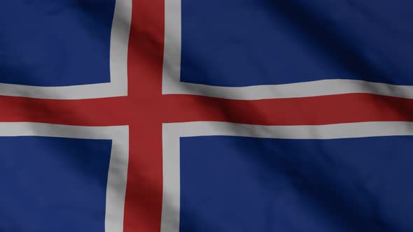 Icelandic flag waving in the wind.