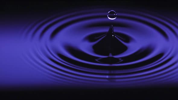 Drop Falling Into Liquid With Surface Ripples