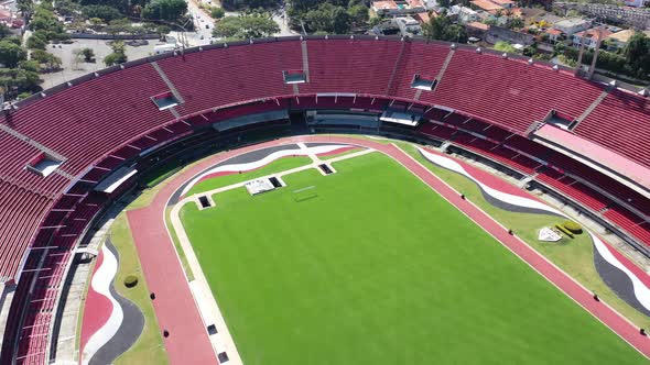 Cityscape of Sao Paulo Brazil. Stunning landscape of sports centre at downtown.