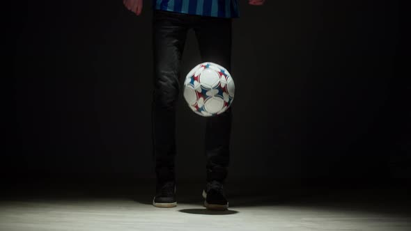 Professional Football Player Throwing Ball Closeup