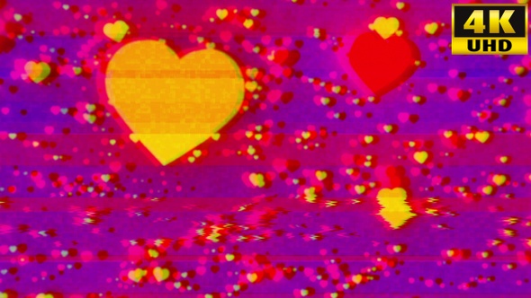 Hearts Bokeh Particles Background Vj Loops V2