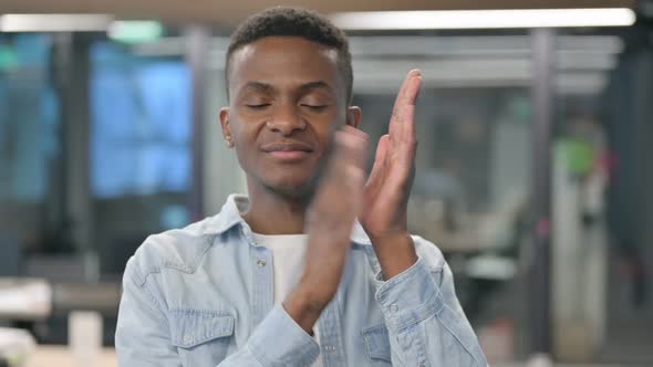 Portrait of African Man Clapping, Applauding