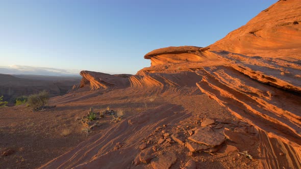 Sunlight on the canyon rocks