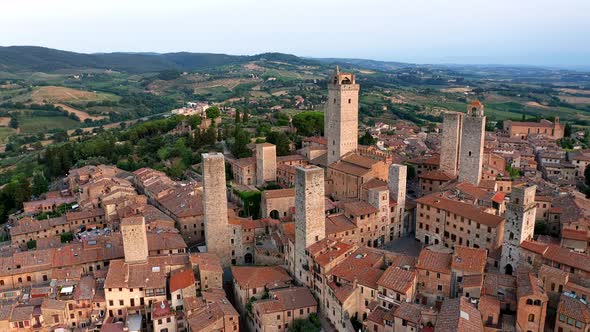 Aerial view of San Gimignano, Tuscany