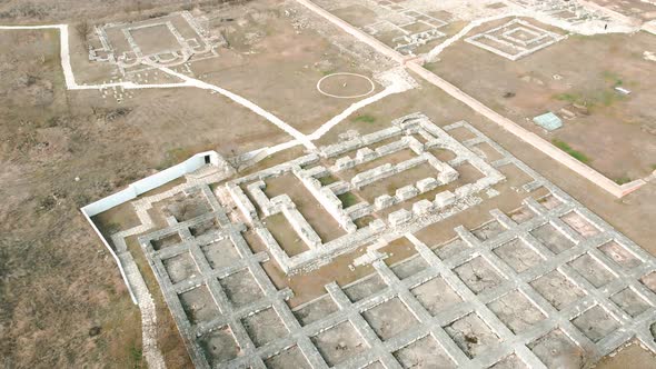 Aerial view of Pliska. The capital city of the First Bulgarian Empire