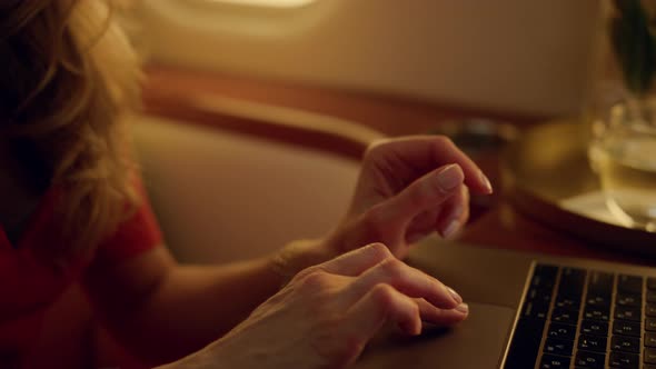 Beautiful Businesswoman Looking Laptop Screen