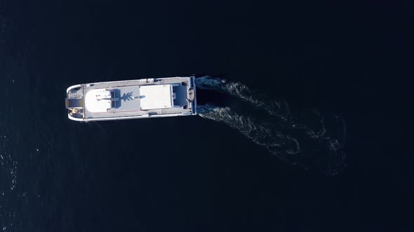 Top View of Boat on Sea Water