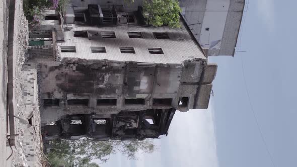 Vertical Video of a Warbombed Man in Ukraine