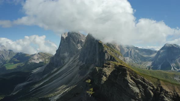 Seceda and Furchetta Summit Peaks in Trentino Alto Adige Dolomites Alps South Tyrol Italy Europe