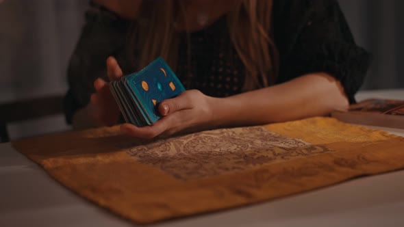 Fortune Teller Female Hands and Tarot Cards