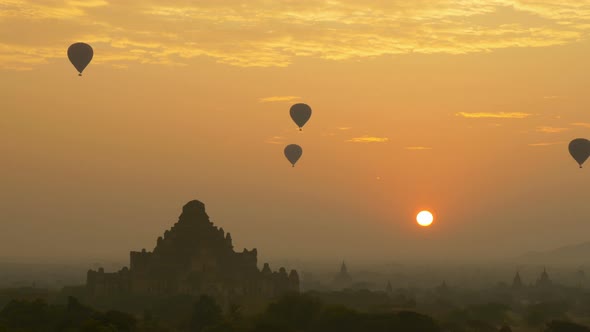 The Temples of Bagan at sunrise, Mandalay, Myanmar