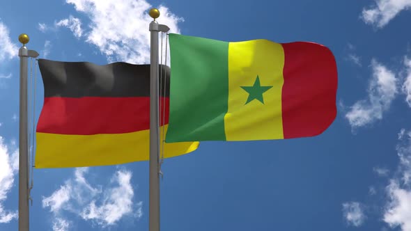 Germany Flag Vs Senegal On Flagpole