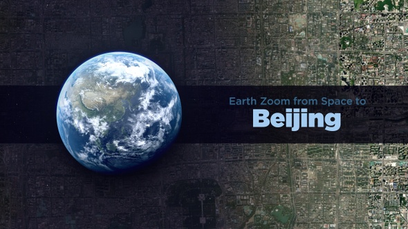 Beijing (China) Earth Zoom to the City from Space