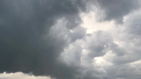 Time Lapse of Moving Grey Clouds Before Rain