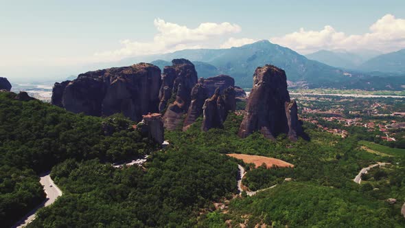 Breathtaking Nature  Massive Rock Towers Surrounded By Wood