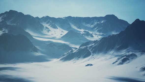 Snow Covered Beautiful Mountain Peaks