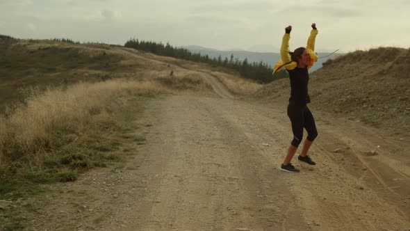 Excited Athlete Enjoying Victory After Training