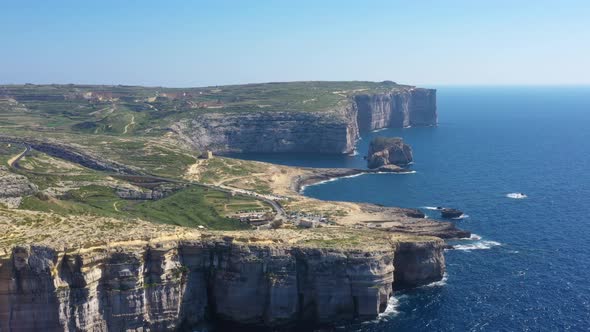 Aerial view of the island Gozo in Malta