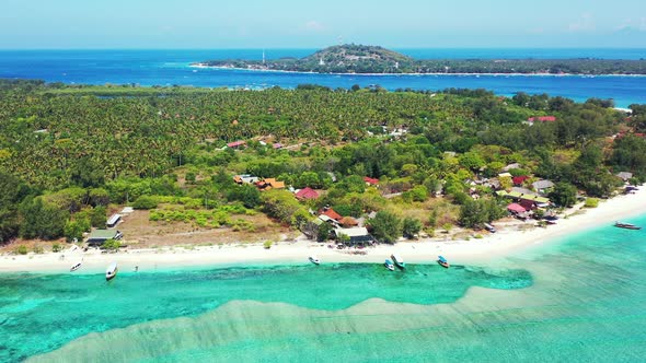 Gili Islands off the coast of Lombok, Indonesia. popular holiday destination for tourists Bali