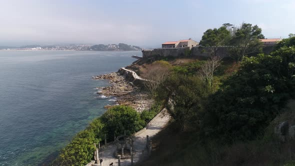 Baiona City Fortress Spain Aerial View