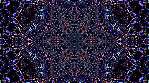 Abstract Kaleidoscope pattern with full colors. Magic mandala. 4k