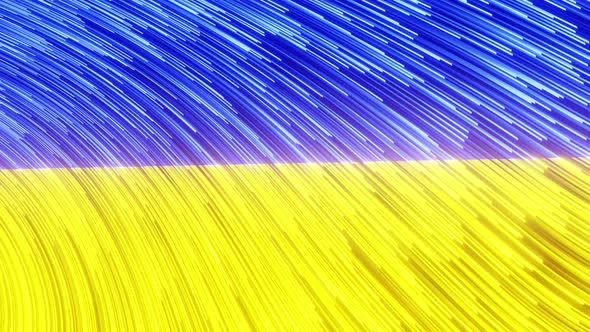 Ukraine Neon Wave Flag Background 4K