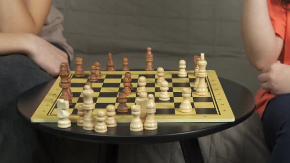 Children Friends Enjoy Chess Board Game