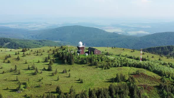 Aerial view of the recreational area Kojsovska Hola in Slovakia