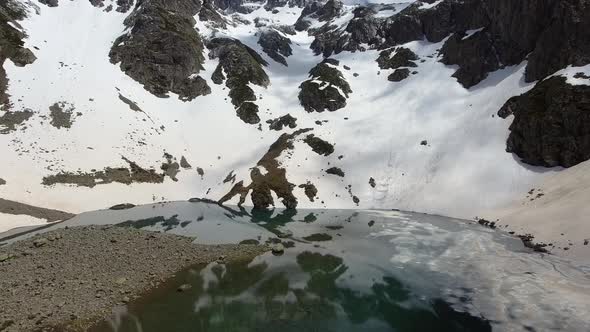 Pit Crater on Mountain Summit