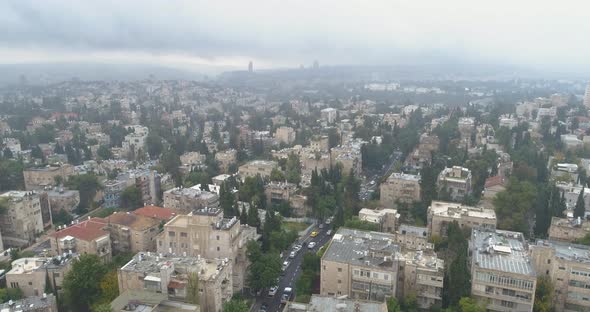 Aerial view of Jerusalem city center, Israel.