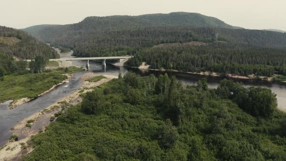 4K Salmon river overlooking - Drone flying - mountains and landscape