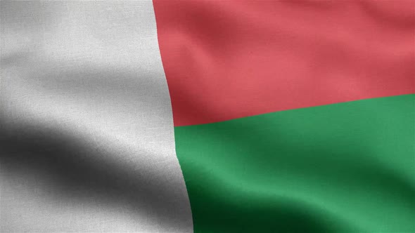 Madagascar Flag Seamless Closeup Waving Animation
