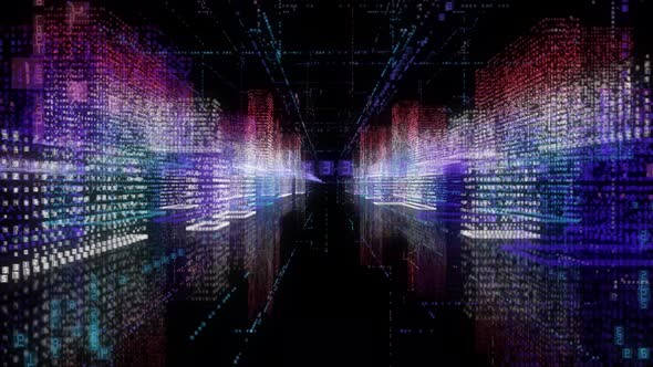 Seamless Loop Abstract Hologram 3D Smart City alt