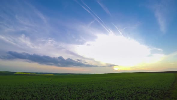 Sunset in the Blue Sky with Clouds