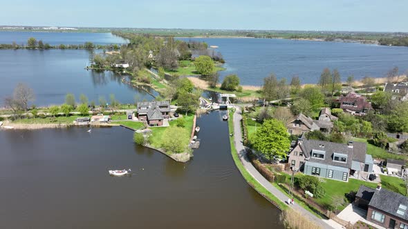 Typical Dutch Nature Lake Scenery at a Sunny Day