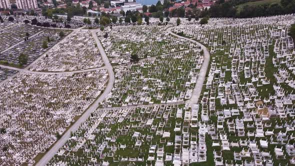 Aerial View Of Bosnian Graveyard V5