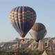Colourful Hot Air Balloons with Large Baskets Fly in Line - VideoHive Item for Sale