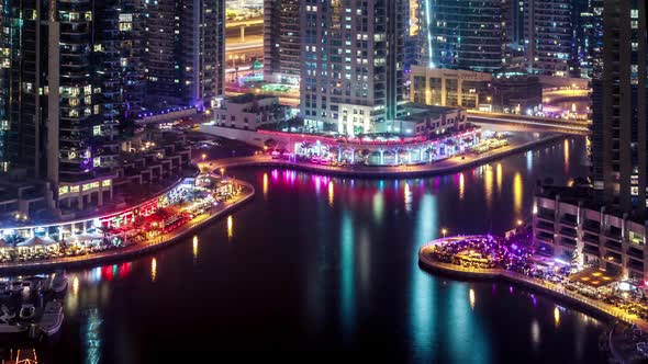 Time Lapse Marina Area Of Dubai