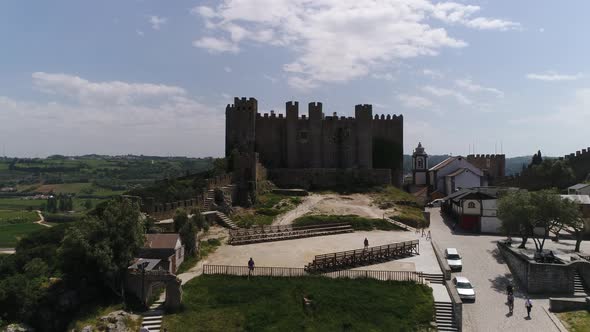 Fortification of Obidos Castle in Portugal