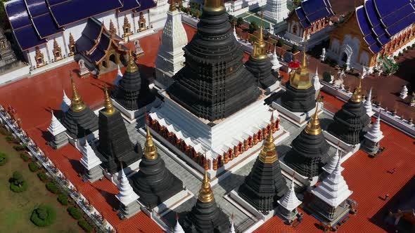 Aerial View of Wat Ban Den or Wat Banden Complex Temple in Mae Taeng District Chiang Mai Thailand