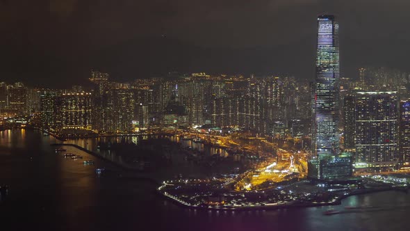Timelapse Hong Kong Yau Tsim Mong District Skyscraper